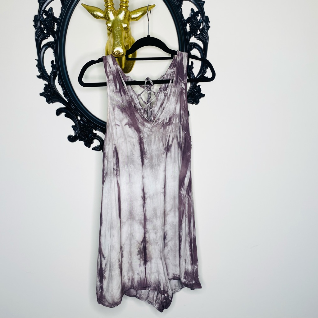 Altar’d State Purple Gray Tie Dye Romper